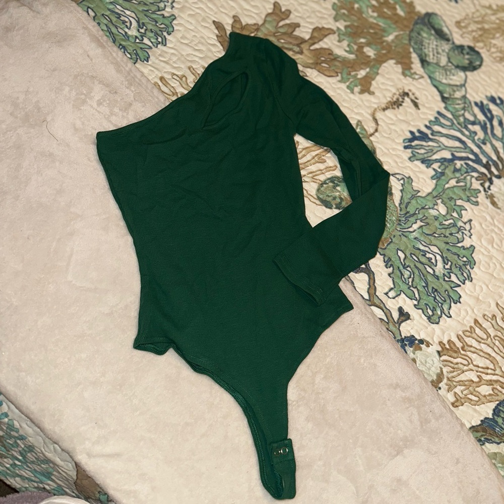 Green Cut-out Bodysuit